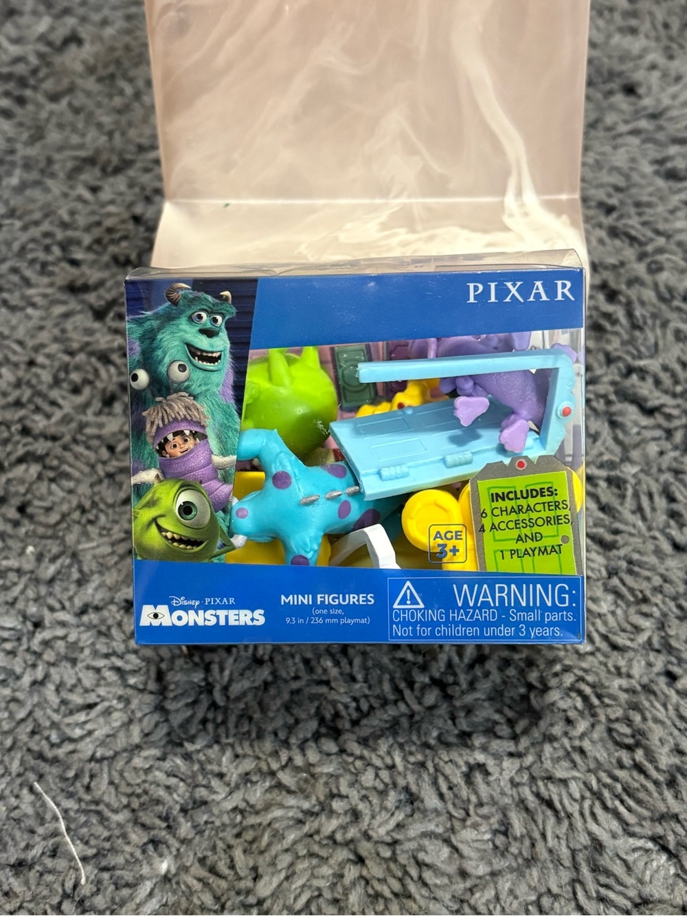 NWT Disney Pixar Monsters Inc Mini Figures - 6 characters, 4 accessories